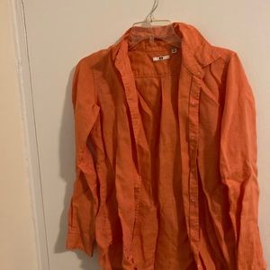Uniqlo Orange Linen Shirt
